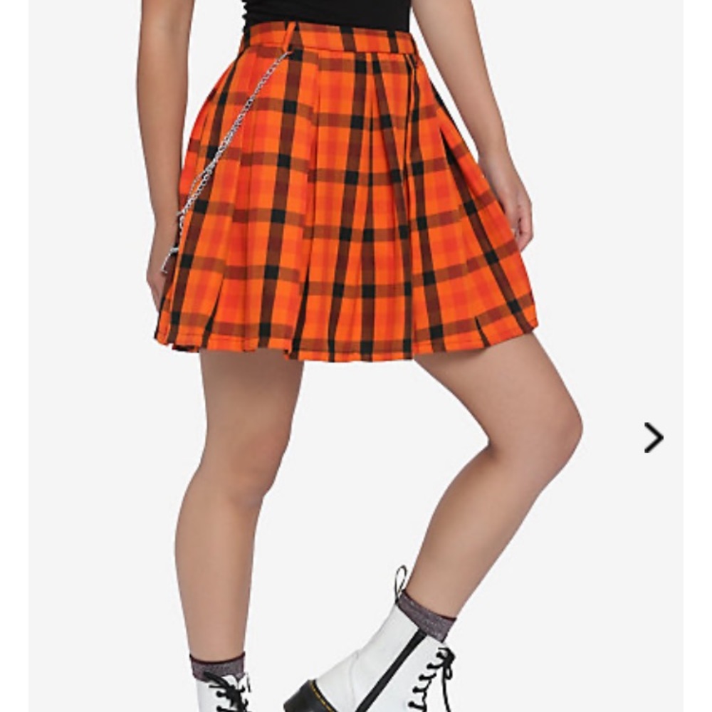 Orange Plaid Skirt